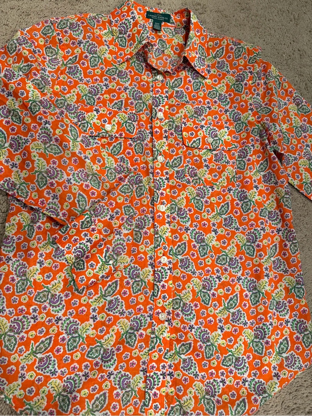 Orange Floral Button-Up Shirt - Ralph Lauren